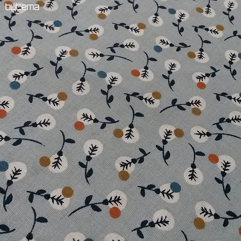 Cotton fabric BRANCHES blue