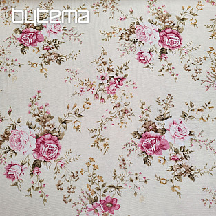 Decorative fabric ROSE RAKEL white