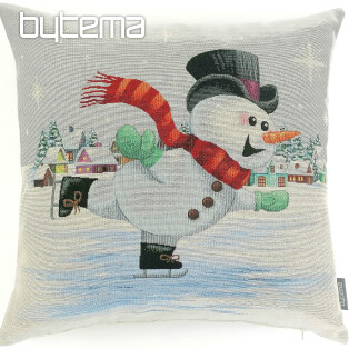Christmas decorative pillow cover Snowman on skates