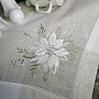 Embroidered Christmas tablecloths and scarves Silver Star