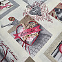 Decorative fabric HEART SHABBY burgundy
