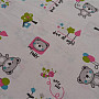 Children fabric Teddy Bear pink-green