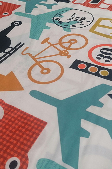 Children's decorative fabric TRANSPORT, TRAFFIC