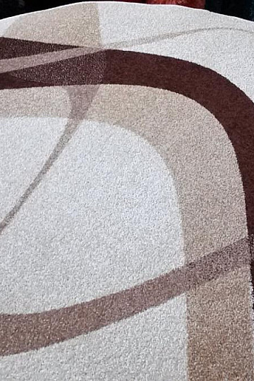 Round carpet BROWN cream