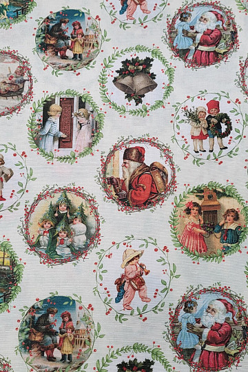 Christmas decoration fabric VICTORIAN CHRISTMAS
