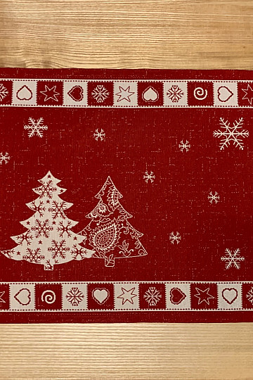 Table setting Christmas tree red