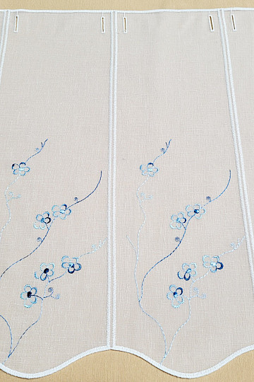 Stained glass curtain BLUE EMBROIDERY