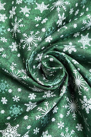 Cotton fabric CHRISTMAS GREEN FLAKES II