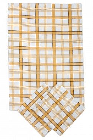 Towels MODERN CHECKERED OKHER 3 pcs