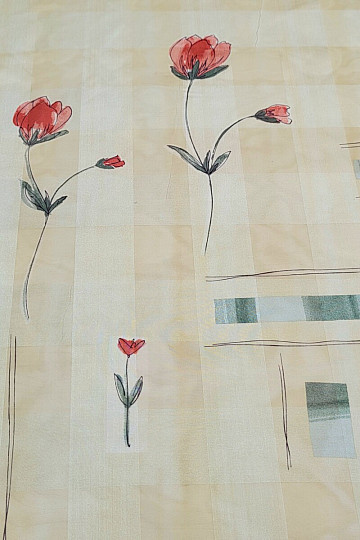 Curtain YELLOW WITH FLOWERS