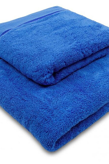 Towel and bath towel MIKRO blue