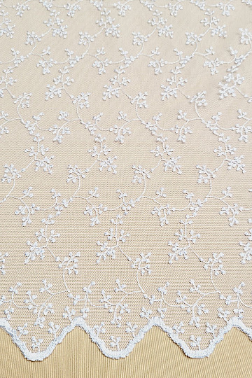 Luxury embroidered curtain TINY WHITE Twig