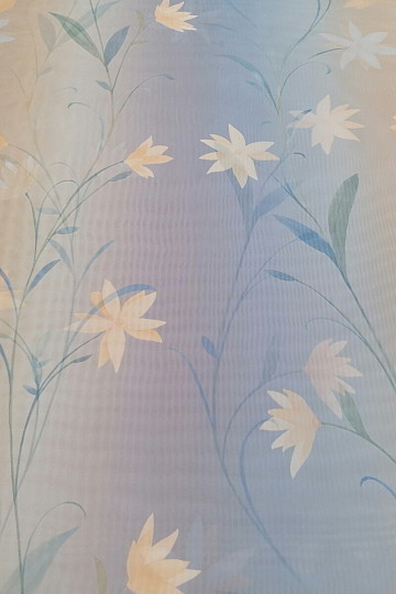 Light blue curtain with flowers