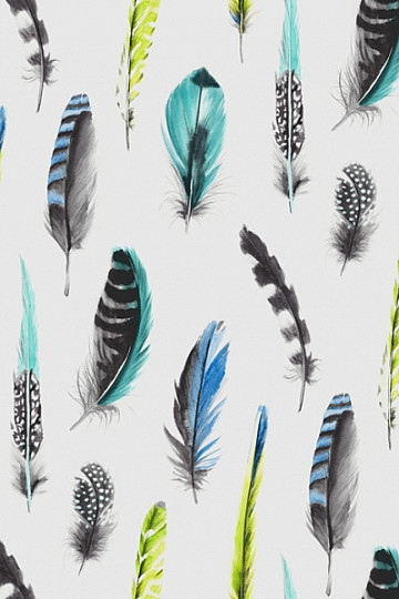 Decorative fabric BLUE FEATHERS