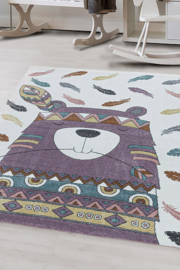 Luxury children&#39;s piece rug FUNNY indian purple