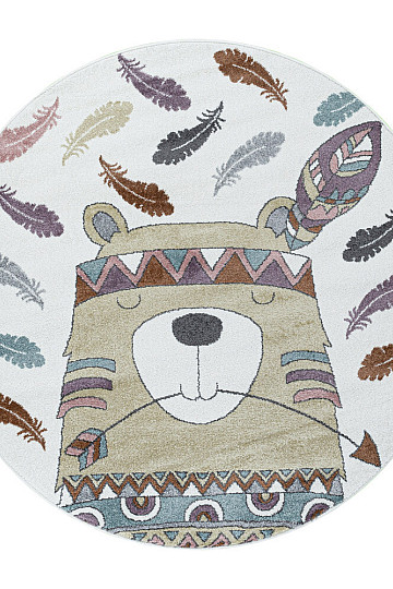 Round children's piece rug FUNNY indian colored