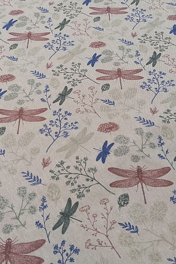Decorative fabric Gray dragonflies