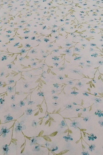 Mini sakura blue cotton fabric