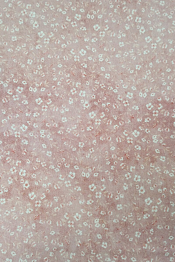 Cotton fabric MONO MINI PINK FLOWER