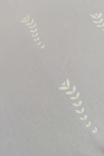 White voile curtain - green leaves 12159