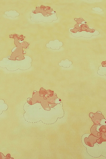Decorative fabric Teddy bears on a cloud - yellow