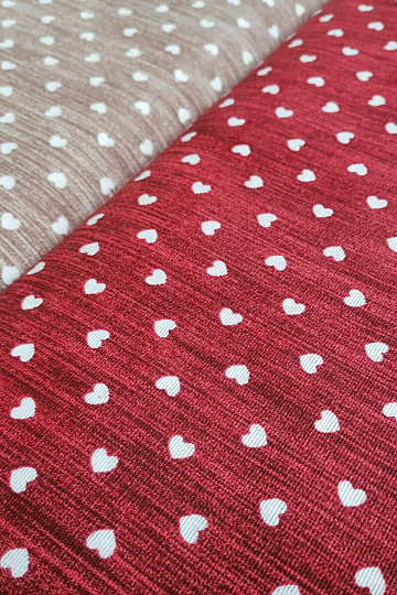 Decorative fabric Naira heart burgundy