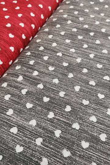 Decorative fabric Naira hearts dark gray