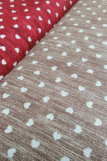 Decorative fabric Naira hearts beige