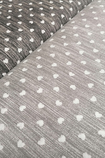 Decorative fabric Naira hearts gray