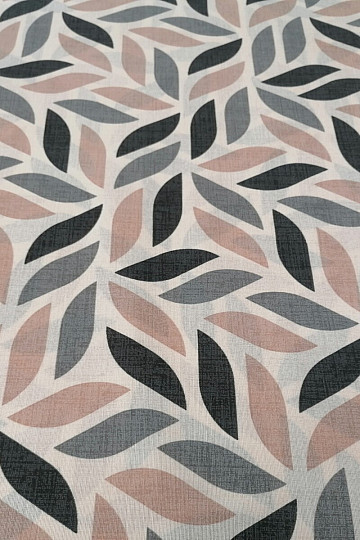 Decorative fabric Coord leaves gray