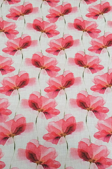 Decorative fabric Red flowers