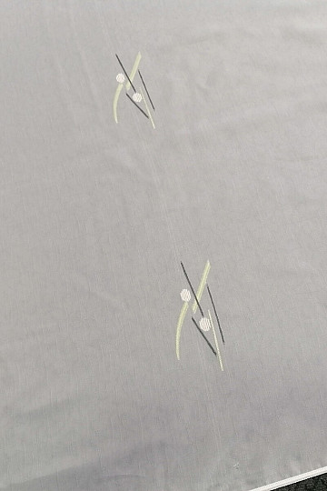 White voile curtain with green-black lines