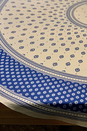Round tablecloth - blue folklore Ø 175 cm