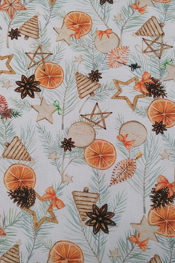 Christmas decorative fabric Dried oranges