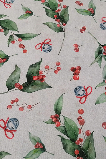 Christmas decoration fabric Large holly