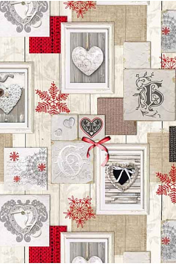 Decorative fabric 3D HEART IN A FRAME