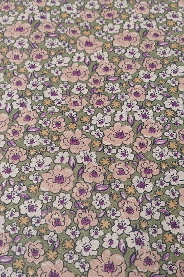 Cotton fabric KALMIA green