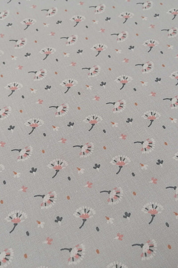 Cotton fabric Gray braid