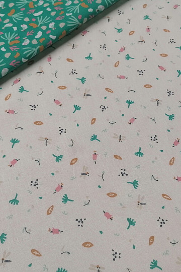 Cotton fabric Jeiade white