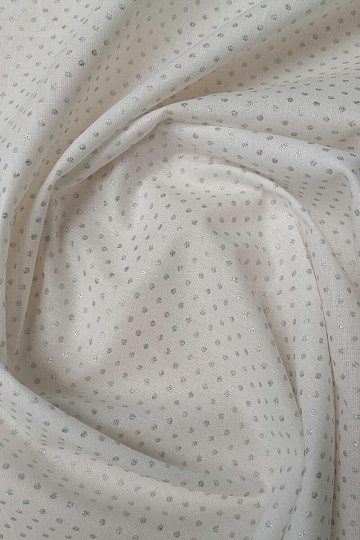 Cotton fabric PISANI polka dot silver