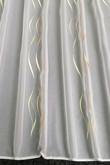 Finished curtain Gerster Stripes orange-green 310x175 cm