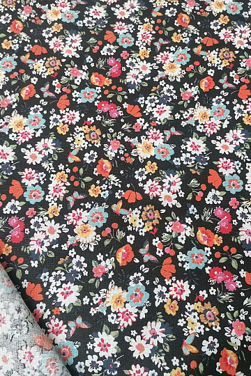 Cotton fabric CHARLINE BLACK