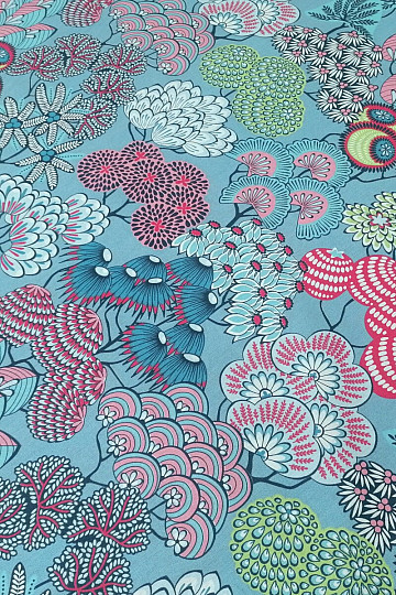 Cotton fabric FUSAIN BLUE