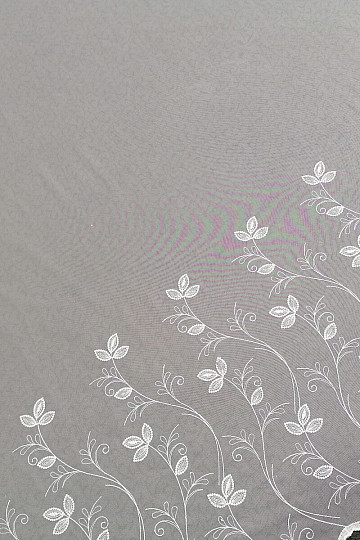 Luxury embroidered white curtain - flower 11775