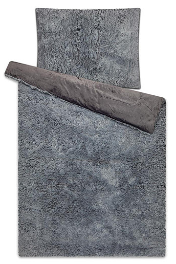 LONGINESS microflannel bedding, long pile - anthracite