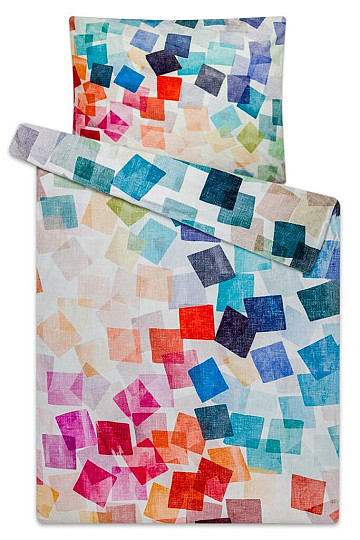 Microflannel microfiber bedding - colored cubes