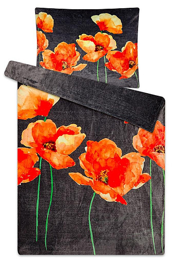 Microflannel microfiber bedding - Poppies