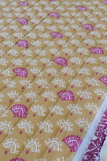 Double gauze stitched with batting - Gurmit moutarde