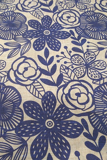 Decorative fabric PIPO BLUE FLOWER