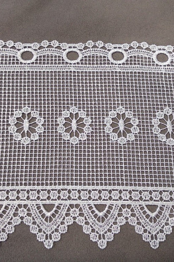 Luxury embroidered curtain GERSTER for a stained glass window with a flower 263/023/0001